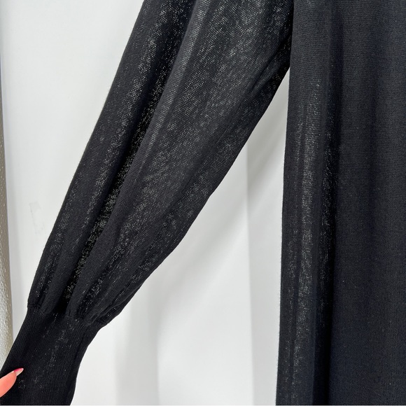 T Tahari Blouson Sleeve Long Cardigan in Black Size XS NWT (flaws) - Picture 8 of 10